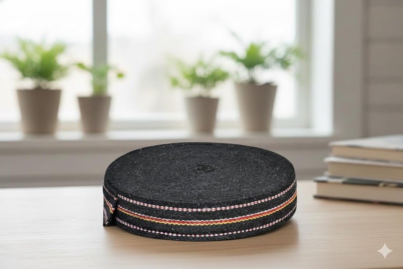 BASRAH NIWAR 2.5-Inch Cotton Niwar Roll | Ideal for Traditional Khatiya, Charpai, and Folding Beds (2.5 Kg) (Balck) - Image 3