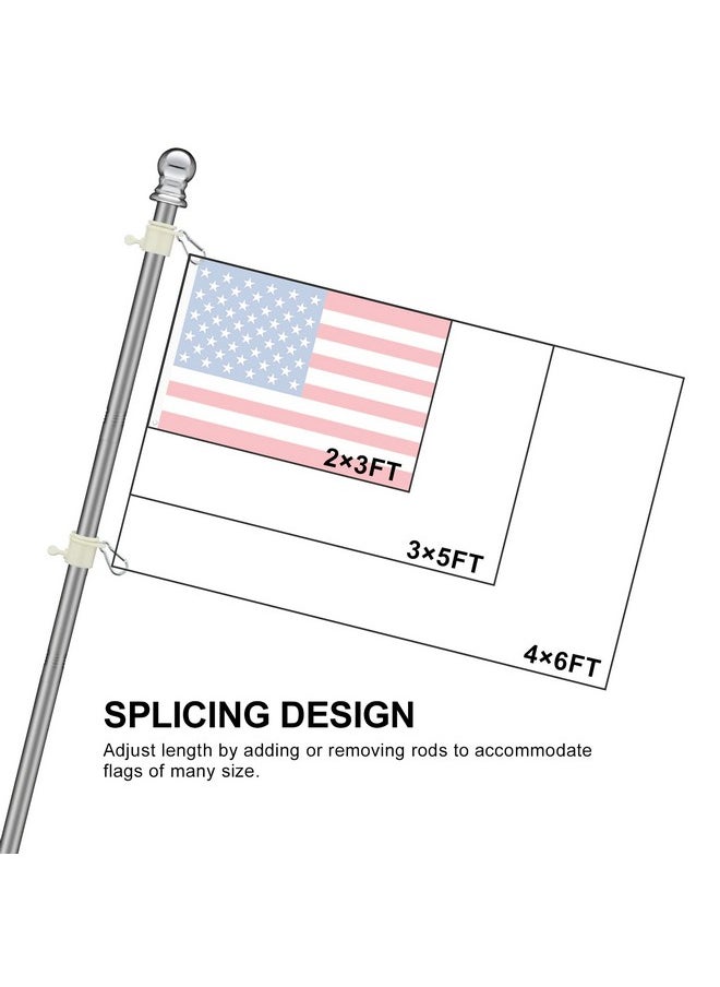 Coconut COCONUT Flag Pole, 5FT Flag Pole for House - Residential or Commercial Metal Flagpole for Garden Yard Porch Truck Boat (No Bracket)  - Image 5
