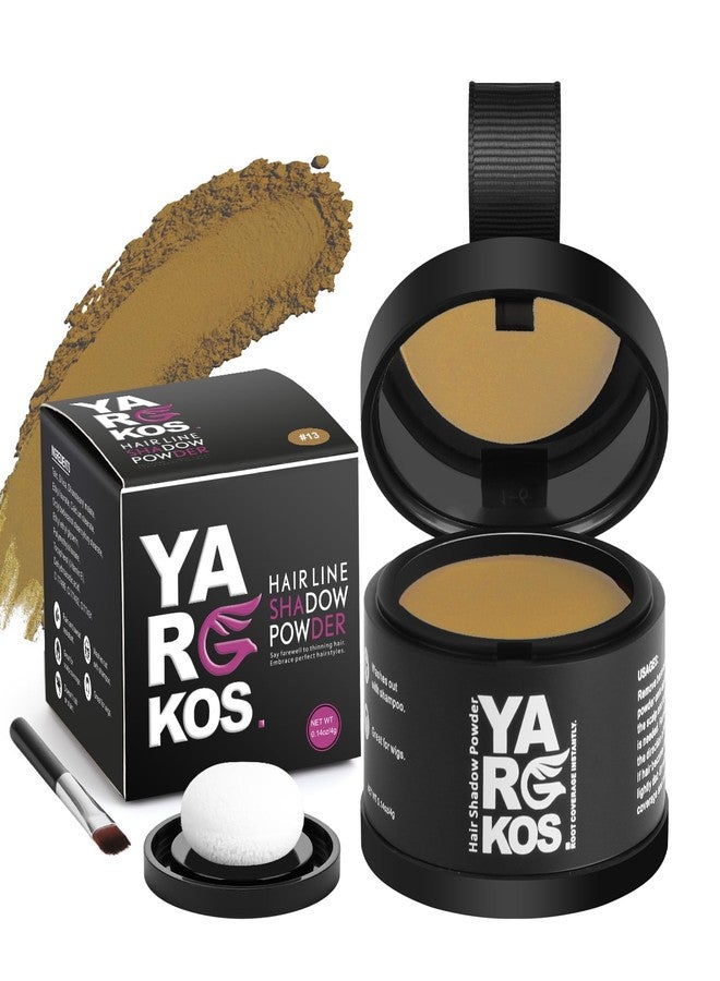 Yargkos Hairline Shadow Powder, Dark Blonde, Touch Up for Instantly Gray Hair Cover Up, Women Color Coverage for Thinning Grey, Mens Roots Concealer for Hair Loss Beard Line, #13 - Image 1