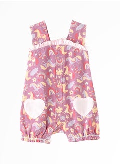 Elegant Kids Sunny Day Sunshine: Girls' Comfy Cotton Rompers Playful Style & Breezy Comfort  - Image 1