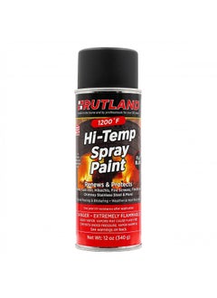 Rutland Products 80 Hi-Temp Spray Paint, Fl Oz (Pack of 1), Black, 12
