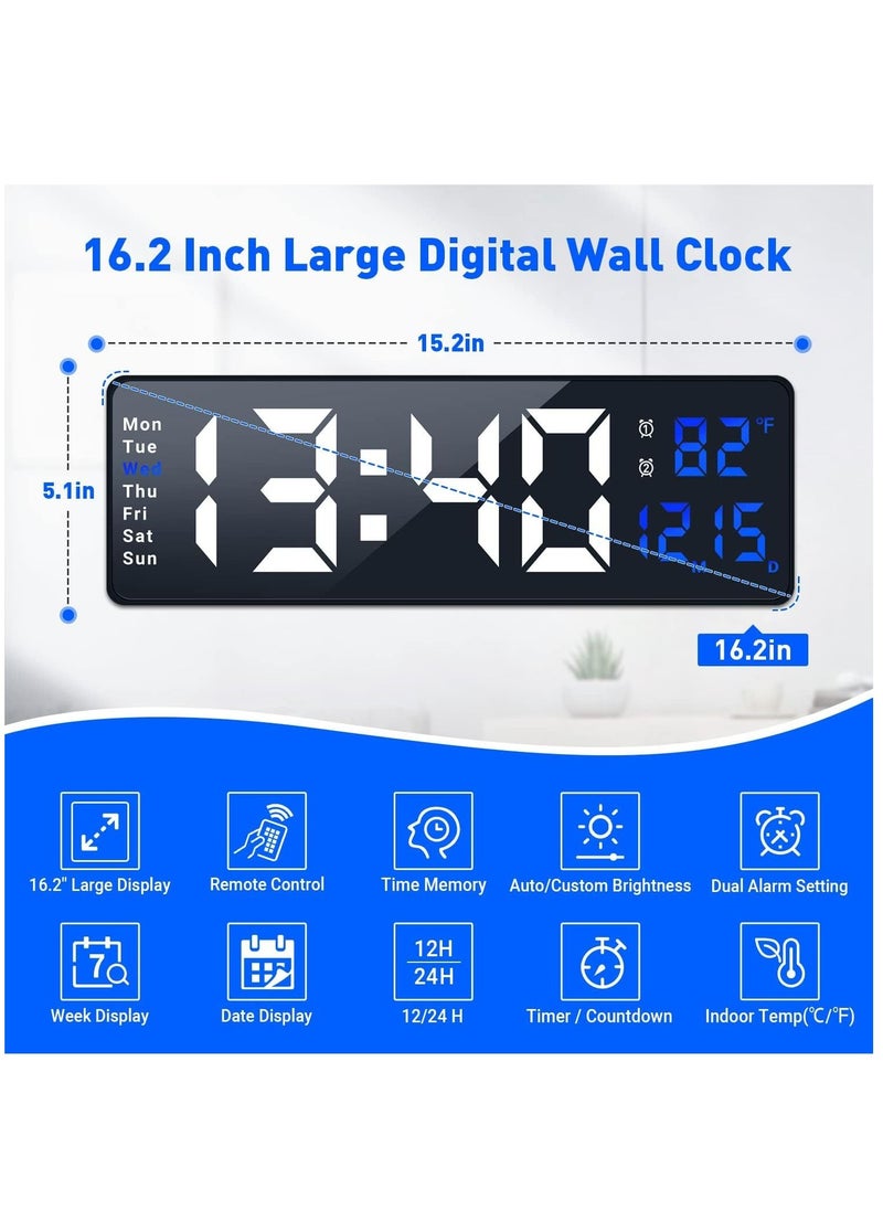 YD - LED Digital Wall Clock with Large Display38.7x3.2x13centimeter - Image 1