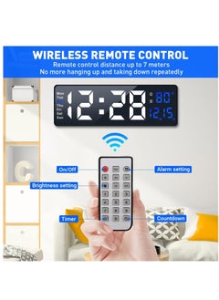 YD LED Digital Wall Clock with Large Display38.7x3.2x13centimeter  - Image 3