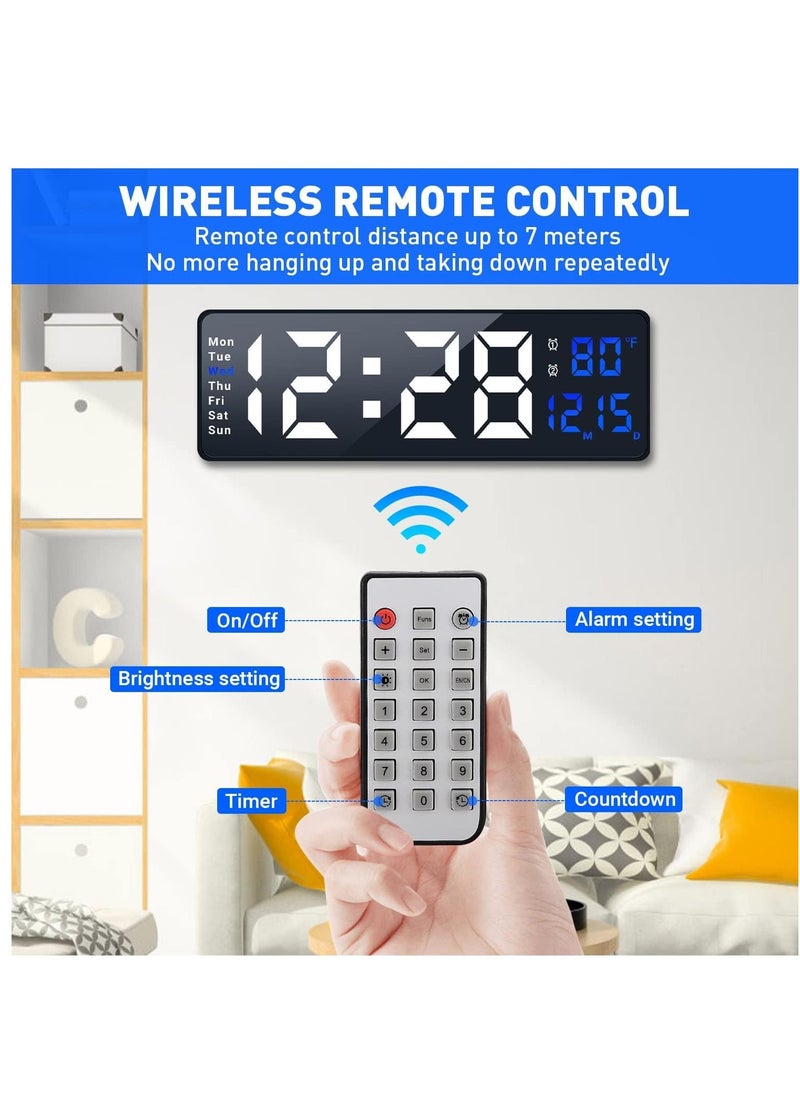 YD - LED Digital Wall Clock with Large Display38.7x3.2x13centimeter - Image 1