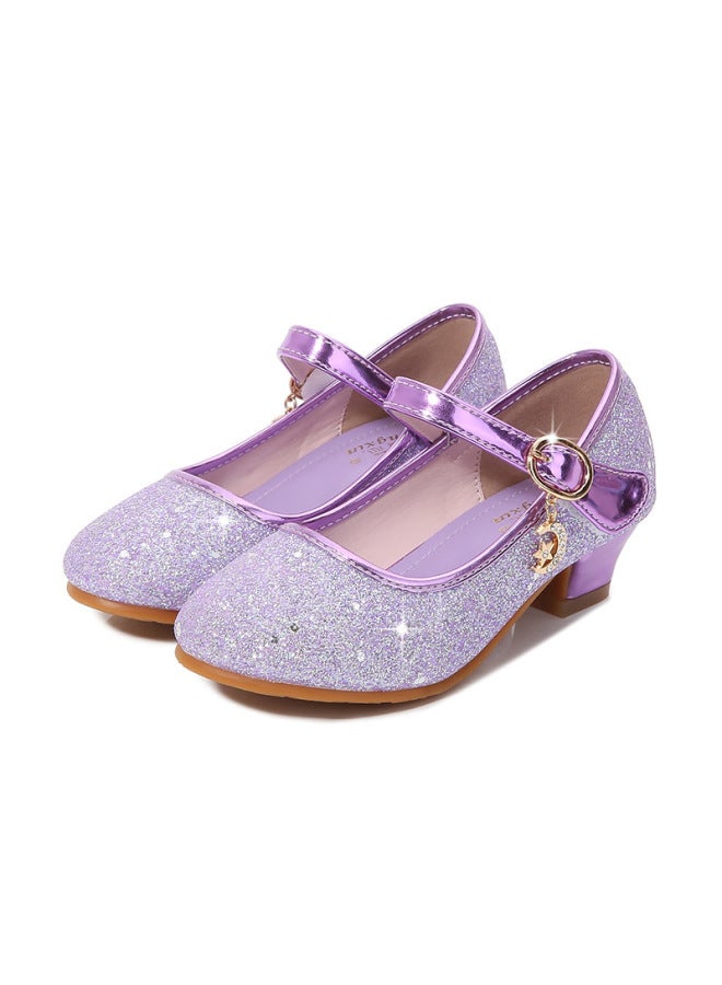 Children's High-heeled Shoes Girls' Princess Shoes Children's Leather Shoes Spring And Autumn New Arrival Silver Shoes Golden Etiquette Shoes