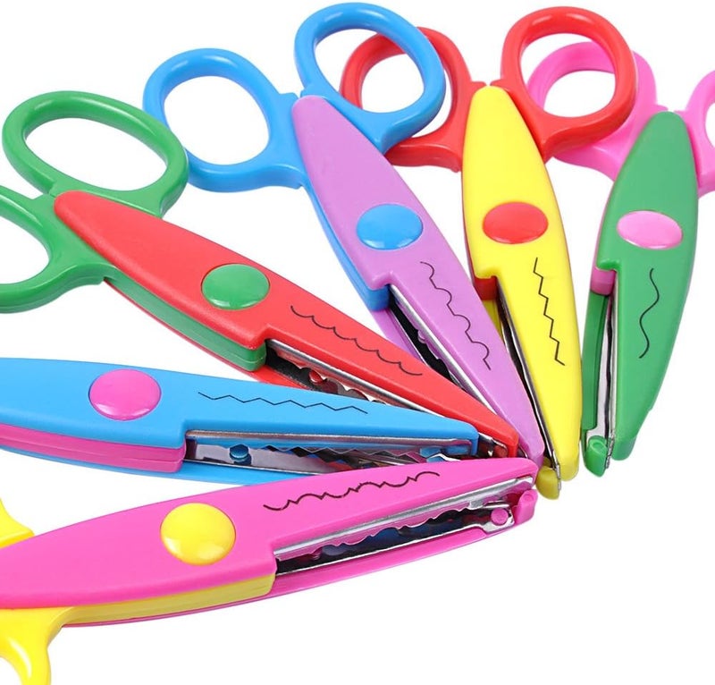UCEC Craft Scissors Decorative Edge, Zig Zag, Kids Safety Design Pattern Scissors for Kids Toddler Adults, Crafting Scrapbooking Supplies for School, 6 Pack - Image 1