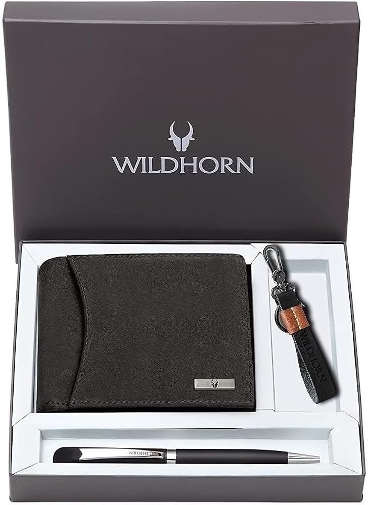WildHorn mens Leather Wallet Belt Combo Men's Wallet - Image 1