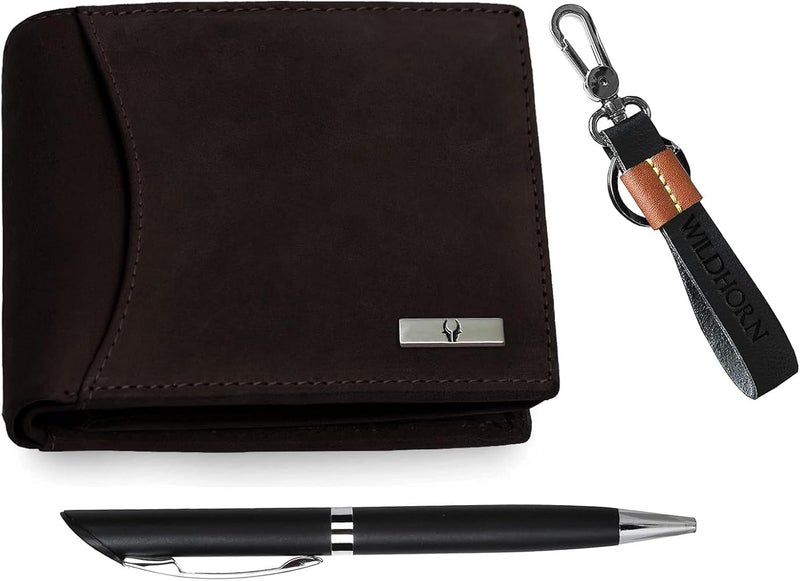 WildHorn mens Leather Wallet Belt Combo Men's Wallet - Image 2