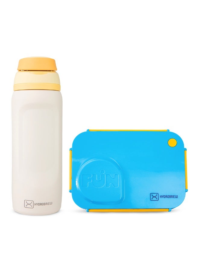 Hydrobrew Steel Core Lunch Box 750ml w/ Food Jar & Sip Switch Water Bottle 1000ml | Stainless Steel Leakproof Meal Box – Ocean Navy - Image 1