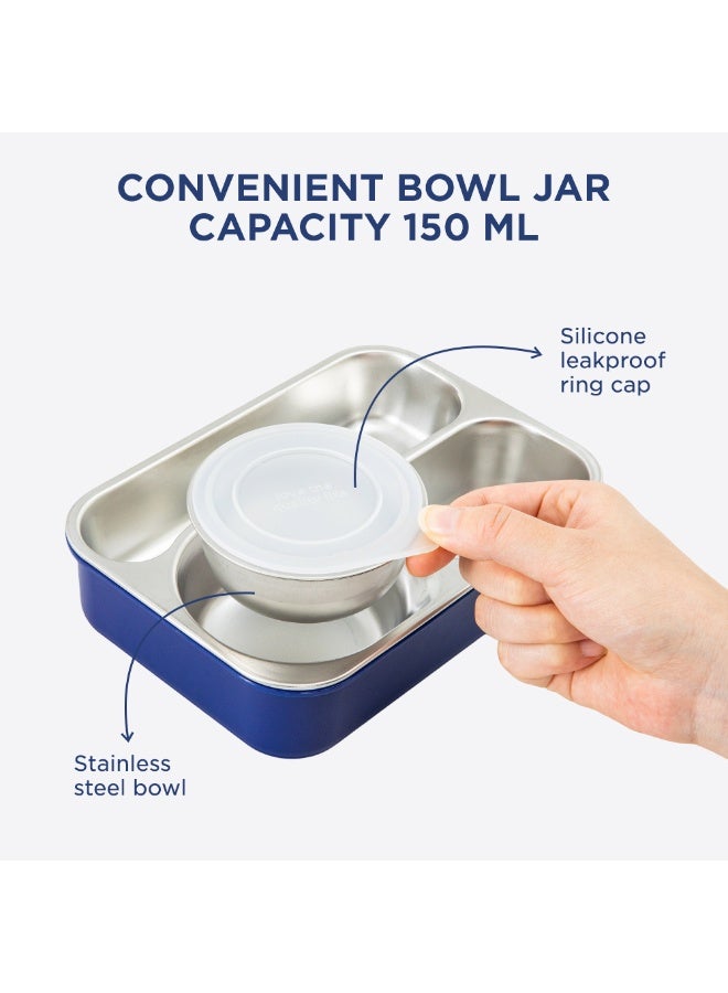 Hydrobrew Steel Core Lunch Box 750ml w/ Food Jar & Sip Switch Water Bottle 1000ml | Stainless Steel Leakproof Meal Box – Ocean Navy - Image 5