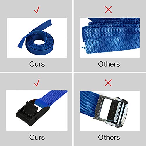 Gutezeiten Premium Lashing Strap Short 1" x 6.5 ft, Cam Buckle Tie Down Straps Heavy Duty Secure Straps up to 700 lbs Capacity for Motorcycle,SUP, Kayak, Canoe, Surfboard, Cargo, Boat,Trailer, Luggage - Image 3