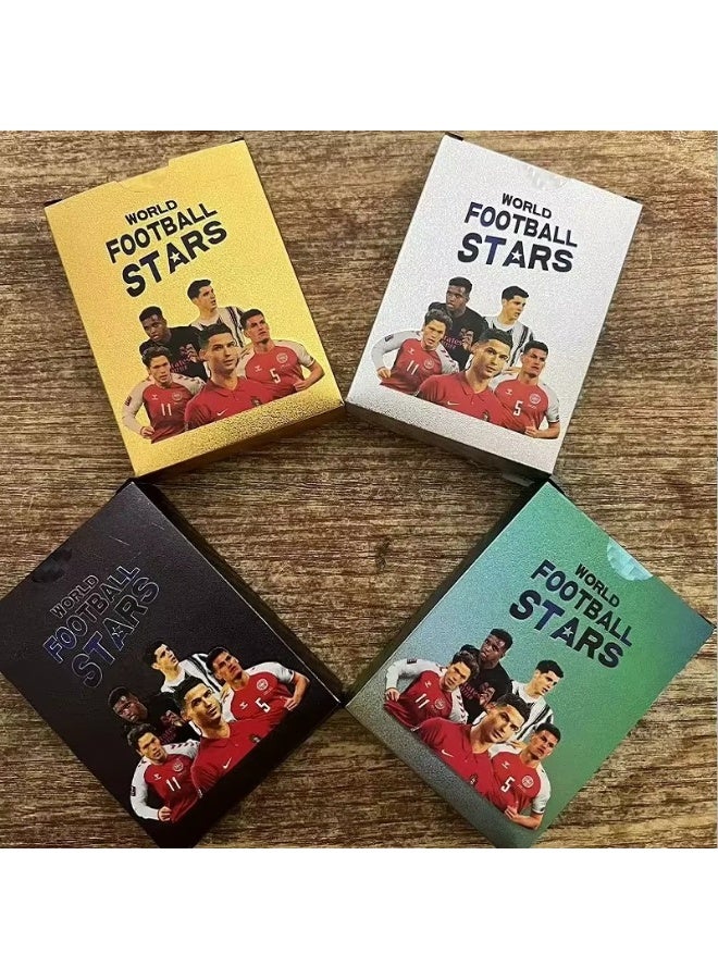 Football Star Gold Foil Cards Deck Box Set, 55-Piece Soccer Player Collection Featuring Messi & Ronaldo, Limited Edition Trading Cards for Fans & Gifts - Image 2
