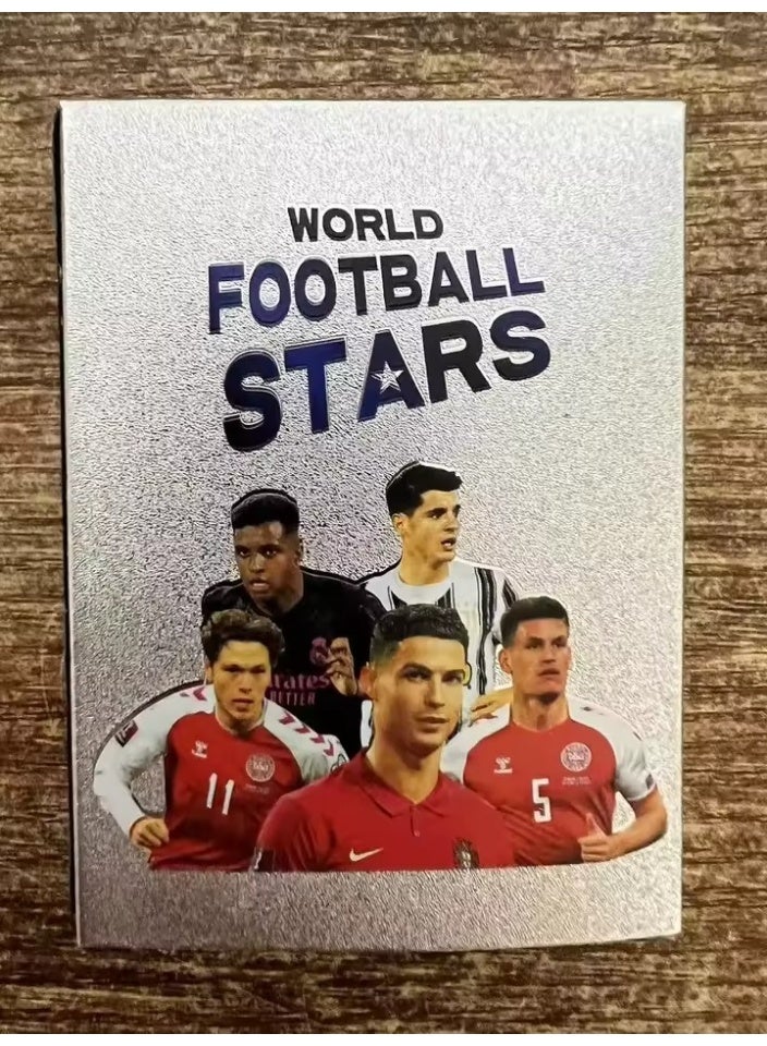 Football Star Gold Foil Cards Deck Box Set, 55-Piece Soccer Player Collection Featuring Messi & Ronaldo, Limited Edition Trading Cards for Fans & Gifts - Image 1
