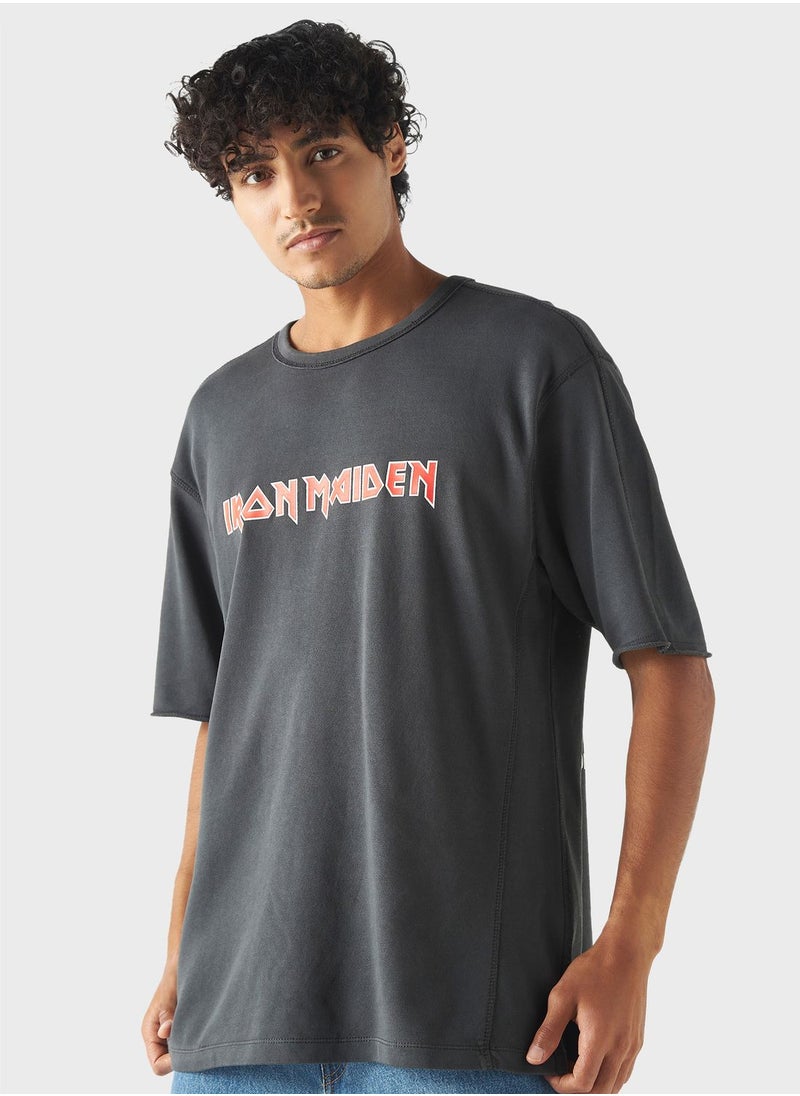 SP Characters Iron Maiden Print Crew Neck T-Shirt  - Image 1