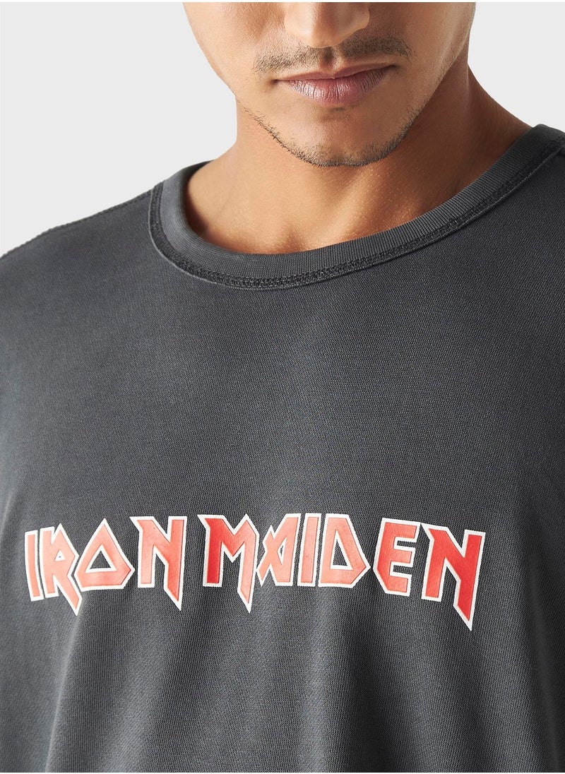 SP Characters Iron Maiden Print Crew Neck T-Shirt  - Image 3