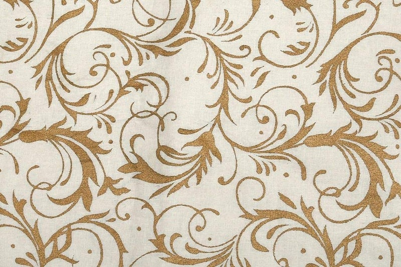 Dekor World Cotton Gold Printed White Table Runner (33x120cm) (Pack of 1 Piece)-4 Seater Dinning & Center Table (4 Seater (33x120cm)-Pack of 5 Piece, White) - Image 3