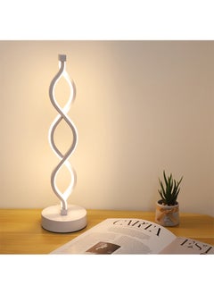 WISFOR Led Table Lamp Spiral Bedside Reading Light with USB Charging Decorative Bedroom Nightstand Lamp Dimming Modern Lamp Shade with 3 Color for Home Bedroom Office 24W Elegant Lamp Shade  - Image 1