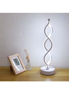 WISFOR Led Table Lamp Spiral Bedside Reading Light with USB Charging Decorative Bedroom Nightstand Lamp Dimming Modern Lamp Shade with 3 Color for Home Bedroom Office 24W Elegant Lamp Shade  - Image 2