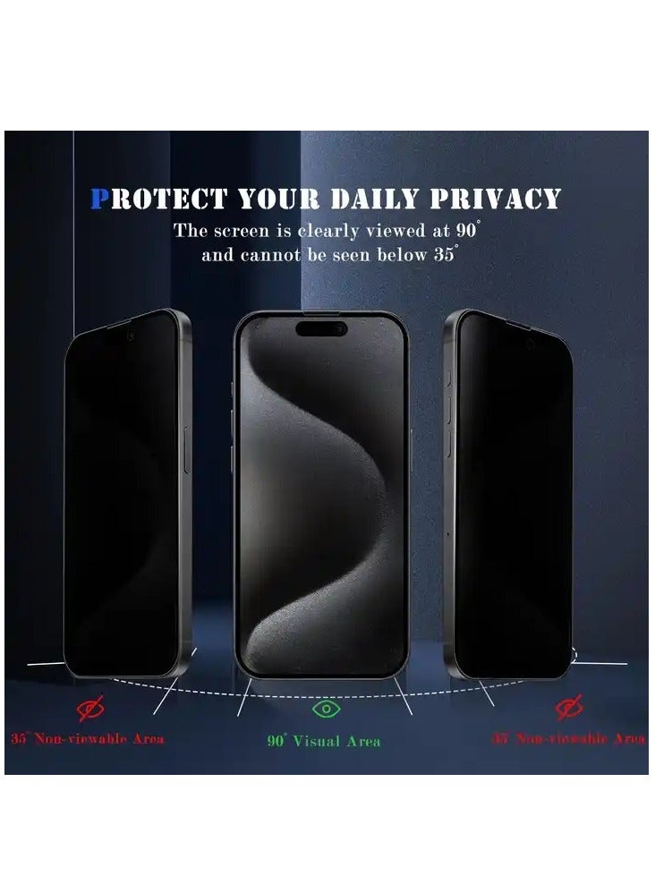 MOCOM 15 Pro 5D Anti-Spy Privacy Screen Protector for iPhone 15 Pro – Protect Your Privacy with Crystal Clear Display - Image 2
