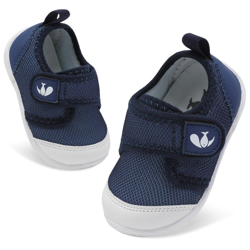 FEETCITY Infant First Walking Shoes Unisex Baby Shoes Boys Girls Sneakers Slip On Toddler Casual Sneaker Crib Shoe Navy - Image 1