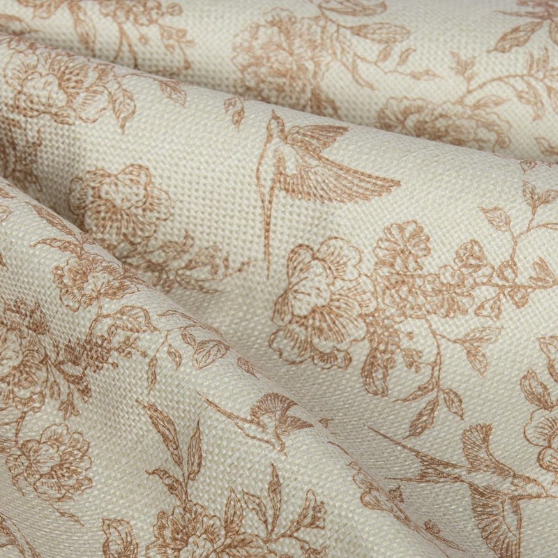 RinRinfam Brown Floral Pillow Cover 18x 18 Set of 2, Vintage Block Print Blooming Flower and Bird Decorative Linen Pillow Cushion Case,Modern Home Decor for Outdoor Couch Bedroom Car - Image 5