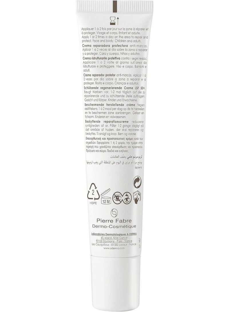 A-Derma Epitheliale A.H Ultra Protective Repairing Cream Spf50+ 40Ml - Image 3
