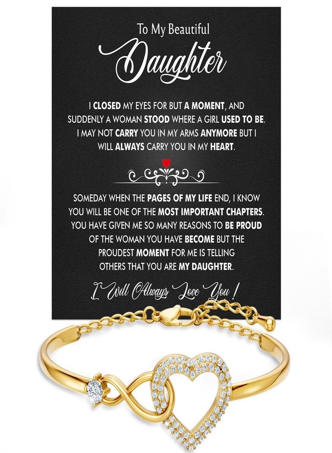 Larvincy To My Daughter Bracelet From Mom & Dad With Heartfelt Message & Elegant Box, Jewelry Gift For Women From Mother Father On Graduation, Birthday, Wedding, Christmas & More - Image 1