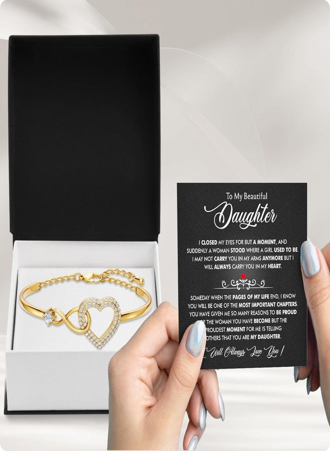 Larvincy To My Daughter Bracelet From Mom & Dad With Heartfelt Message & Elegant Box, Jewelry Gift For Women From Mother Father On Graduation, Birthday, Wedding, Christmas & More - Image 2