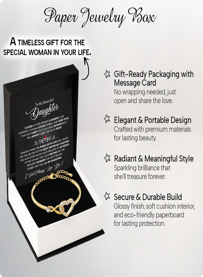 Larvincy To My Daughter Bracelet From Mom & Dad With Heartfelt Message & Elegant Box, Jewelry Gift For Women From Mother Father On Graduation, Birthday, Wedding, Christmas & More - Image 3