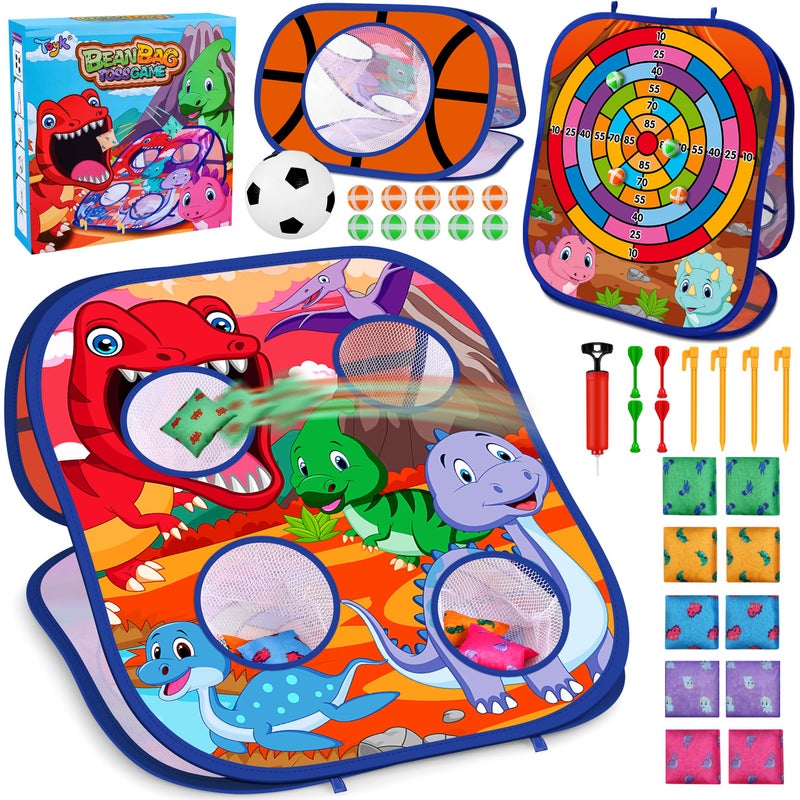 Toyk Dinosaur Bean Bag Toss Game Toy Outdoor Toss Game Family Party Party Supplies for Kids Gift for Boys Birthday or Christmas for Toddlers Ages 3 4 5 6 Year Old - Image 2