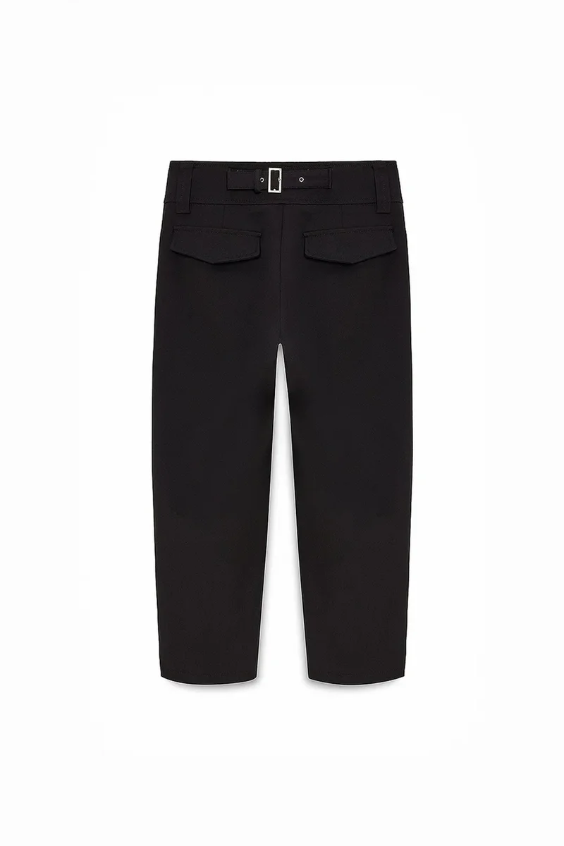 Dilvin Black DILVIN Women's High-waist Wide-leg Capri Trousers for Women | Best Price UAE