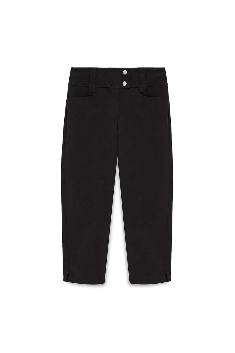 DILVIN Women's High-waist Wide-leg Capri Trousers