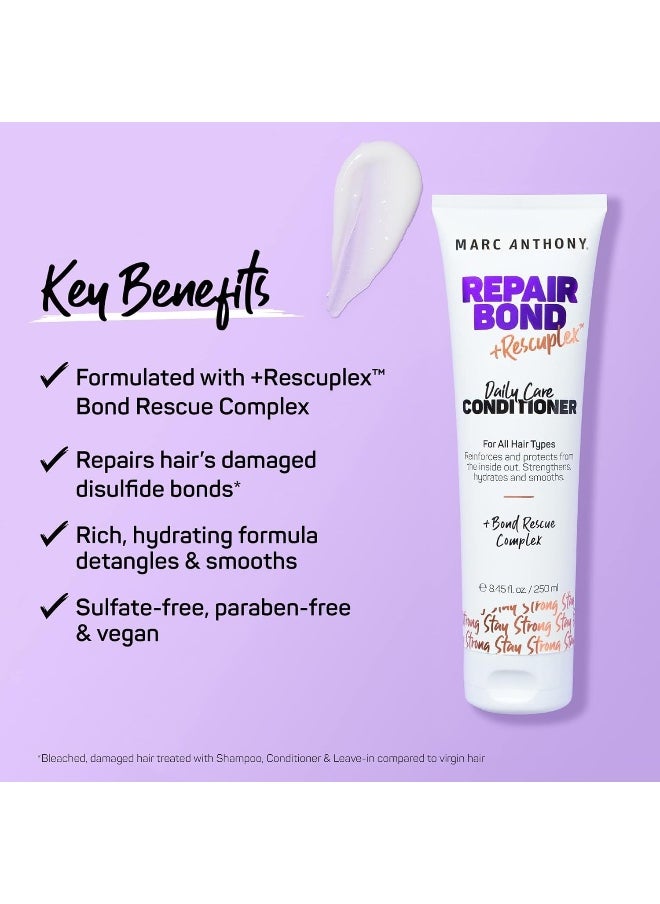 MARC ANTHONY - Repair Bond Conditioner - Repairs, Strengthens & Maintains Bonds Within Hair - Eliminates Frizz, Flyaway & Reduce Breakage - Dry & Damaged Hair Professional Treatment - Image 1