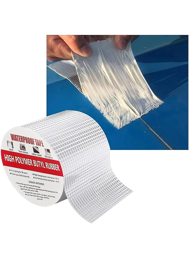 PROMASS promass Waterproof Tape, Professional Super Waterproof Tape, Sealing Self Adhesive Adhesive Tape, Aluminum Foil Butyl Tape, Kitchen Bathroom House Roof Mending Materials （1PCS, 50MM x 5M)  - Image 1