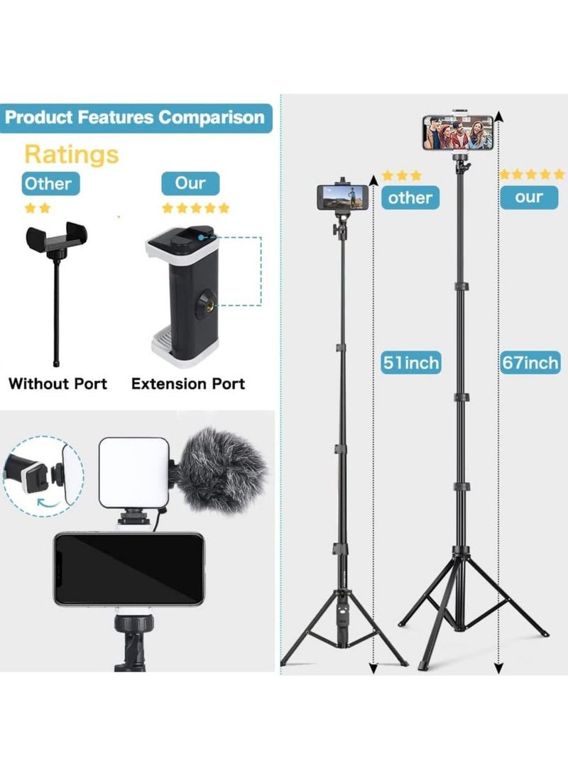 ELTRAZONE - Selfie Stick,Phone Tripod Stand with Remote, Cell Phone Stand Tripod with Phone Holder for Vlogging - Image 1