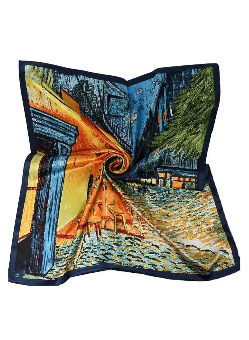 Scarf made of soft silk satin, featuring bright colors and delicate prints. High quality material - imported  - Image 2