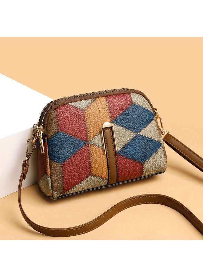 Retro Single Shoulder Bag for Women, Fashion Stitching Contrasting Color Crossbody Bag Small Square Bag, Versatile Commuter Handheld Bag - Image 2