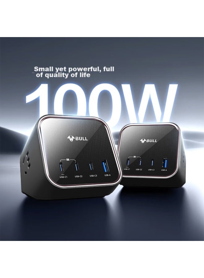 Bull Gallium Nitride 100w Fast Charging Laptop Socket/desk Charging Station Socket/power Strip, Usb + 3 Outlets, Gnv-ms1103 Master Switch - Image 1
