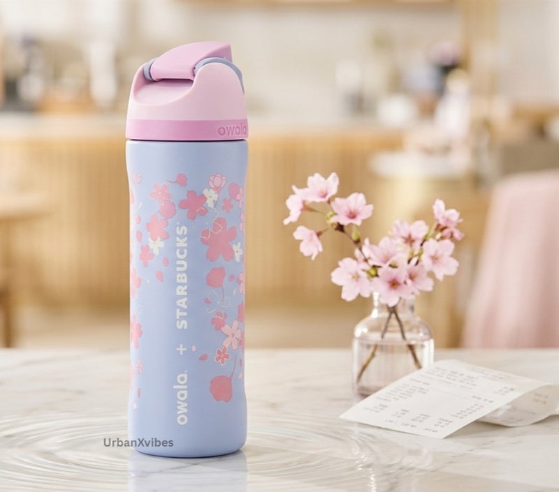 ستاربكس New Starbucks X Owala 2026 Sakura Limited Insulated Water Bottle 24oz Straw Cup - Image 2