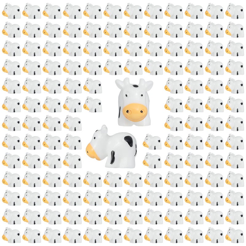 EKisemio 100 Pcs Mini Cows Figurines Miniature Resin Cows Animal Figurines Set for Decorating Outdoor Micro Landscape Mini Fairy Gardens Potted Plant Accessories and Creative DIY Props - Image 2