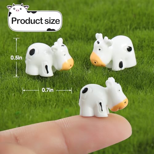 EKisemio 100 Pcs Mini Cows Figurines Miniature Resin Cows Animal Figurines Set for Decorating Outdoor Micro Landscape Mini Fairy Gardens Potted Plant Accessories and Creative DIY Props - Image 3