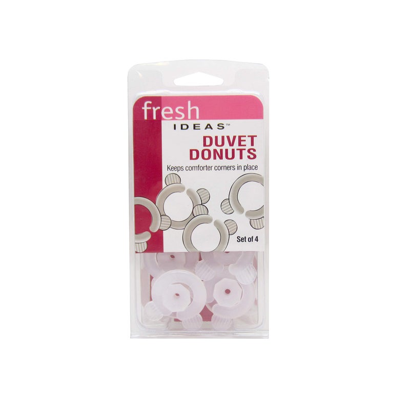 FRESH IDEAS Levinsohn Donuts Blanket Fasteners Prevents Comforters from Shifting Inside Duvet Cover Bedding Accessories 4Pack