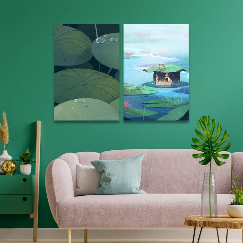 Marktna Double canvas print with an anime design, total size 80x60 cm - Image 1