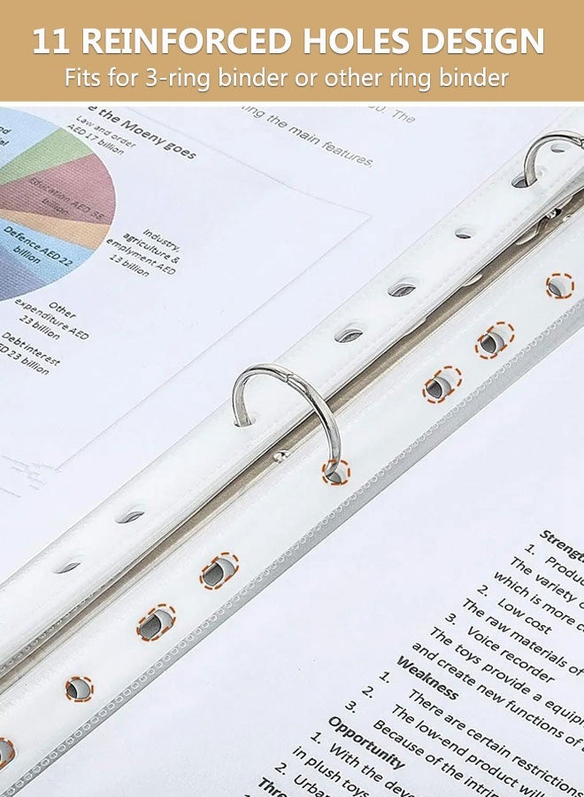 HOOTO 100 PCS Plastic Punched, A4 Transparent file, Clear Plastic Folder, A4 Micro Transparent File Protector Best Folder Plastic For Office or School work. - Image 3