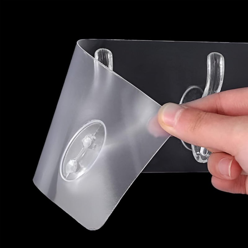 Self Adhesive HeavyDuty Plastic Wall Hooks 6in1 Organizer for Robes Coats Bags Towels Keys and More Strong for Bathroom Kitchen Pack of 2 - Image 5