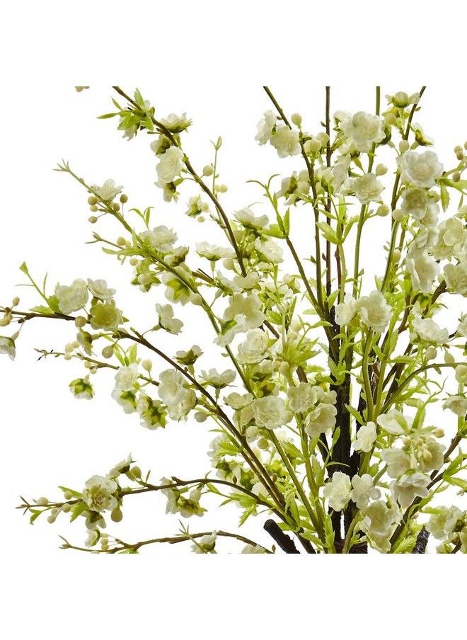 Nearly Natural - 1459Wh Cherry Blossom In Glass Vase White - Image 1