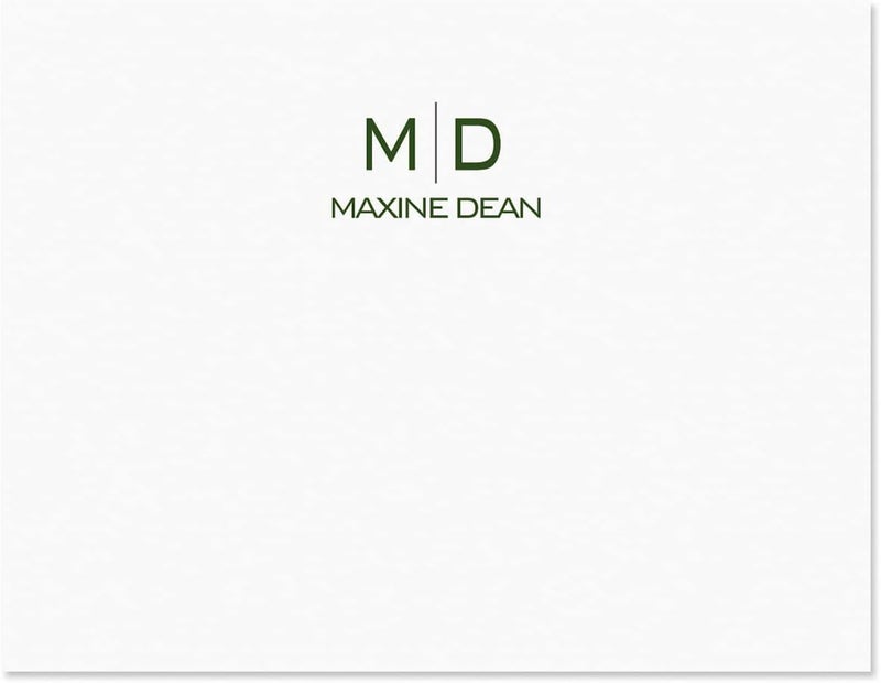 Current Thin Line Monogram Personalized Note Cards (4 Color Choices) - 24 Cards with White Envelopes, 4¼ x 5½ Inch Size, Blank Inside, Add a Name and Initial, For Thank You Notes, or Graduation Gifts - Image 1