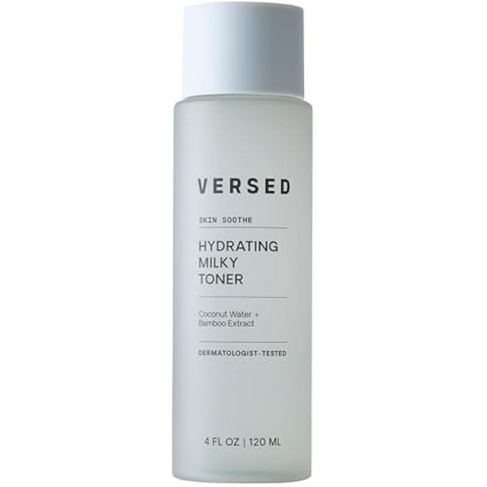 Versed تونر الوجه المرطب بالحليب من فيرد - ماء جوز الهند المغذي مع مستخلصات الطحالب والخيزران - تونر للوجه ينعم ويرطب ويساعد في استعادة توازن درجة الحموضة الطبيعي للبشرة (4 أونصات سائلة) - Image 1