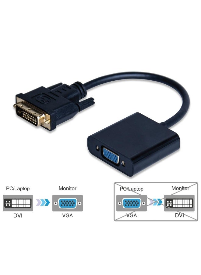 ابلس كابل محول نشط من DVI-D إلى VGA – محول فيديو من رقمي إلى تناظري، كابل DVI-D (ذكر) إلى VGA (ذكر) لأجهزة الكمبيوتر وبطاقات الرسوميات والشاشات وأجهزة العرض، يدعم دقة 1080P بتردد 60 هرتز وتقنية "التوصيل والتشغيل" (Plug & Play). - Image 2