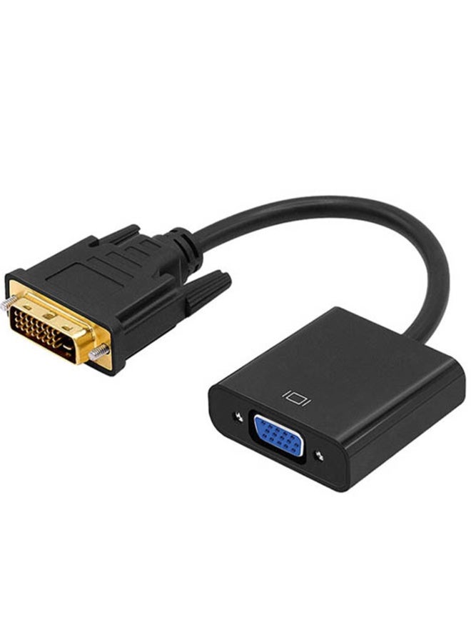 ابلس كابل محول نشط من DVI-D إلى VGA – محول فيديو من رقمي إلى تناظري، كابل DVI-D (ذكر) إلى VGA (ذكر) لأجهزة الكمبيوتر وبطاقات الرسوميات والشاشات وأجهزة العرض، يدعم دقة 1080P بتردد 60 هرتز وتقنية "التوصيل والتشغيل" (Plug & Play). - Image 1